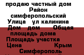 продаю частный дом › Район ­ симферопольский › Улица ­ ул.калинина › Дом ­ дом 15 › Общая площадь дома ­ 47 › Площадь участка ­ 16 › Цена ­ 2 500 000 - Крым, Симферополь Недвижимость » Дома, коттеджи, дачи продажа   